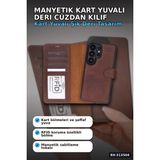 Marsilyan™- Manyetik Kart Yuvalı Deri Cüzdan Kılıf, Samsung Galaxy S26 Ultra Için, Rfıd Korumalı BX-313504