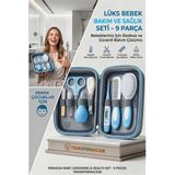 Marsilyan Mavi 9 Parça Bebek Bakım Seti Yenidoğan Hediye Sağlık Kiti (Tırnak Makası Ateş Ölçer) 723162 - Renkli - standart