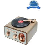 Marsilyan Metalik Nostaljik Tasarım Plak Çalar Görünümlü Radyolu Bluetooth Hoparlör Retro Müzik Plak - 1