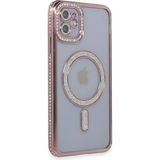 Marsilyan Mey Ithalat® iPhone 11 Kılıf Joke Simli Magneticsafe Kılıf - Pembe - Renkli