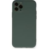 Marsilyan Mey Ithalat® iPhone 11 Pro Kılıf Nano Içi Kadife Silikon - Koyu Yeşil - Renkli