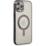 Marsilyan Mey Ithalat® iPhone 12 Pro Kılıf Magneticsafe Lazer Silikon - Siyah - Renkli