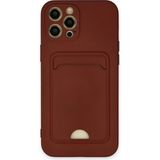 Marsilyan Mey Ithalat® iPhone 12 Pro Max Kılıf Kelvin Kartvizitli Silikon - Bordo - Renkli