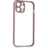 Marsilyan Mey Ithalat® iPhone 12 Pro Max Kılıf Miami Şeffaf Silikon - Açık Mor - Renkli
