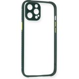 Marsilyan Mey Ithalat® iPhone 12 Pro Max Kılıf Miami Şeffaf Silikon - Koyu Yeşil - Renkli