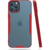 Marsilyan Mey Ithalat® iPhone 12 Pro Max Kılıf Platin Silikon - Kırmızı - Renkli