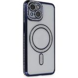 Marsilyan Mey Ithalat® iPhone 13 Kılıf Joke Simli Magneticsafe Kılıf - Lacivert - Renkli