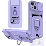 Marsilyan Mey Ithalat® iPhone 13 Kılıf Zuma Kartvizitli Yüzüklü Silikon - Lila - Renkli