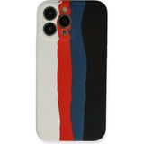 Marsilyan Mey Ithalat® iPhone 13 Pro Kılıf Ebruli Lansman Silikon - Beyaz-Siyah - Renkli