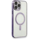 Marsilyan Mey Ithalat® iPhone 13 Pro Kılıf Magneticsafe Lazer Silikon - Mor - Renkli