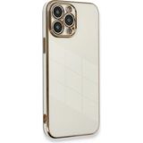 Marsilyan Mey Ithalat® iPhone 13 Pro Max Kılıf Volet Silikon - Beyaz - Renkli