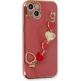 Marsilyan Mey Ithalat® iPhone 14 Kılıf Esila Silikon - Kırmızı - Renkli