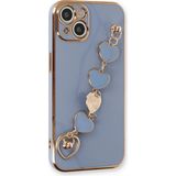 Marsilyan Mey Ithalat® iPhone 14 Plus Kılıf Esila Silikon - Gri - Renkli