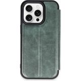 Marsilyan Mey Ithalat® iPhone 14 Pro Kılıf Flip Cover - Koyu Yeşil - Renkli