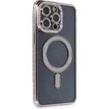 Marsilyan Mey Ithalat® iPhone 14 Pro Kılıf Joke Simli Magneticsafe Kılıf - Gri - Renkli