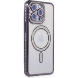 Marsilyan Mey Ithalat® iPhone 15 Pro Kılıf Joke Simli Magneticsafe Kılıf - Derin Mor - Renkli