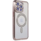 Marsilyan Mey Ithalat® iPhone 15 Pro Kılıf Joke Simli Magneticsafe Kılıf - Pembe - Renkli