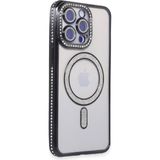 Marsilyan Mey Ithalat® iPhone 15 Pro Kılıf Joke Simli Magneticsafe Kılıf - Siyah - Renkli