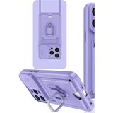 Marsilyan Mey Ithalat® iPhone 15 Pro Kılıf Zuma Kartvizitli Yüzüklü Silikon - Lila - Renkli