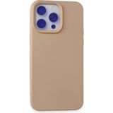 Marsilyan Mey Ithalat® iPhone 15 Pro Max Kılıf Nano Içi Kadife Silikon - Pudra - Renkli