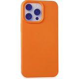 Marsilyan Mey Ithalat® iPhone 15 Pro Max Kılıf Nano Içi Kadife Silikon - Turuncu - Renkli