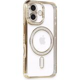 Marsilyan Mey Ithalat® iPhone 16 Kılıf Joke Simli Magneticsafe Kılıf - Gold - Renkli