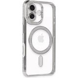Marsilyan Mey Ithalat® iPhone 16 Kılıf Joke Simli Magneticsafe Kılıf - Gümüş - Renkli