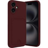 Marsilyan Mey Ithalat® iPhone 16 Kılıf Kelvin Kartvizitli Silikon - Bordo - Renkli