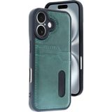 Marsilyan Mey Ithalat® iPhone 16 Kılıf Sara Kartvizitli Deri Kılıf - Koyu Yeşil - Renkli