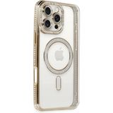 Marsilyan Mey Ithalat® iPhone 16 Pro Kılıf Joke Simli Magneticsafe Kılıf - Gold - Renkli