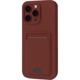 Marsilyan Mey Ithalat® iPhone 16 Pro Kılıf Kelvin Kartvizitli Silikon - Bordo - Renkli