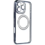 Marsilyan Mey Ithalat® iPhone 16 Pro Max Kılıf Joke Simli Magneticsafe Kılıf - Lacivert - Renkli