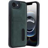 Marsilyan Mey Ithalat® iPhone 16E Kılıf Sara Kartvizitli Deri Kılıf - Koyu Yeşil - Renkli