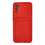 Marsilyan Mey İthalat® Samsung Galaxy A02S Kılıf Kelvin Kartvizitli Silikon - Kırmızı