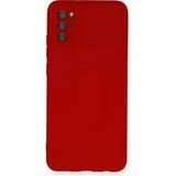 Marsilyan Mey Ithalat® Samsung Galaxy A03S Kılıf Nano Içi Kadife Silikon - Kırmızı - 1 - Renkli