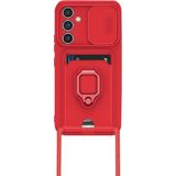 Marsilyan Mey Ithalat® Samsung Galaxy A25 5g Kılıf Zuma Kartvizitli Yüzüklü Silikon - Kırmızı - 1 - Renkli