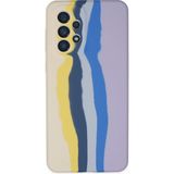 Marsilyan Mey Ithalat® Samsung Galaxy A53 5g Kılıf Ebruli Lansman Silikon - Sarı-Lila - 1 - Renkli