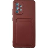 Marsilyan Mey Ithalat® Samsung Galaxy A72 Kılıf Kelvin Kartvizitli Silikon - Bordo - 1 - Renkli