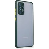Marsilyan Mey Ithalat® Samsung Galaxy A72 Kılıf Miami Şeffaf Silikon - Koyu Yeşil - 1 - Renkli