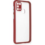 Marsilyan Mey Ithalat® Samsung Galaxy M31 Kılıf Miami Şeffaf Silikon - Fuşya - Renkli