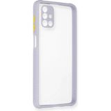 Marsilyan Mey Ithalat® Samsung Galaxy M51 Kılıf Miami Şeffaf Silikon - Lila - Renkli