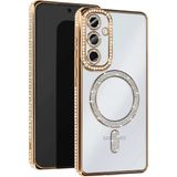 Marsilyan Mey Ithalat® Samsung Galaxy S25 Kılıf Joke Simli Magneticsafe Kılıf - Gold - 1 - Renkli