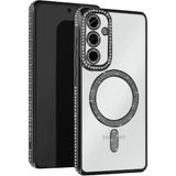 Marsilyan Mey Ithalat® Samsung Galaxy S25 Kılıf Joke Simli Magneticsafe Kılıf - Siyah - 1 - Renkli