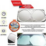 Marsilyan™- Miflonlu Katlanır Oto Ön Cam Güneşliği 150X70CM Güneş Koruyucu Yazlık Araç Aksesuarı - Çok Renkli