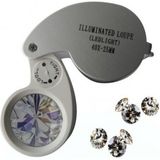 Marsilyan -Mini 40X25MM Takı Büyüteç, Cep Büyüteç, Teftiş, Elmas Pullar, Madeni Kontrol Lup MG21011 - Renkli