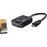 Marsilyan Mini HDMI To VGA Ses Çıkışlı Görüntü Dönüştürücü - Siyah HDX7762 - Renkli - standart