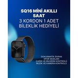 Marsilyan Mini Series 10 Akıllı Saat | 3 Kordon + Bileklik Hediyeli, Tüm Telefonlarla Uyumlu - 01P-Pembe