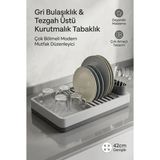 Marsilyan™- Modern Kurutmalık Tabaklık Gri Tezgah Üstü Bulaşıklık Bardaklık Standı Mutfak - Renkli - standart