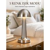 Marsilyan Modern Mantar Masa Lambası Dokunmatik 3 Işık Modlu Şarjlı Kablosuz LED Yeni Nesil - 1 - Çok Renkli
