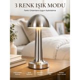 Marsilyan Modern Mantar Masa Lambası Dokunmatik 3 Işık Modlu Şarjlı Kablosuz LED Yeni Nesil - Renkli - standart